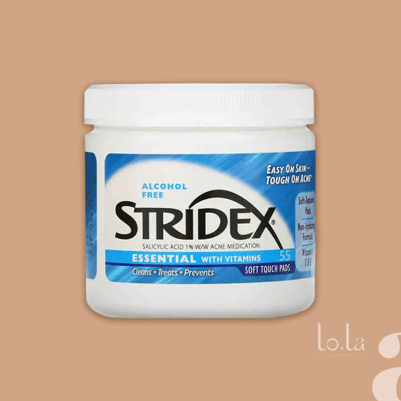 Stridex Essential With Vitamins Alcohol Free Cleans-Treats-Prevents 55 Soft Touch Pads