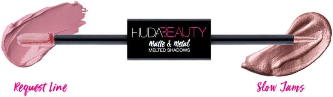 Huda Beauty Matte & Metal Liquid EyeShadows Request Line & Slow Jams 2*2ML