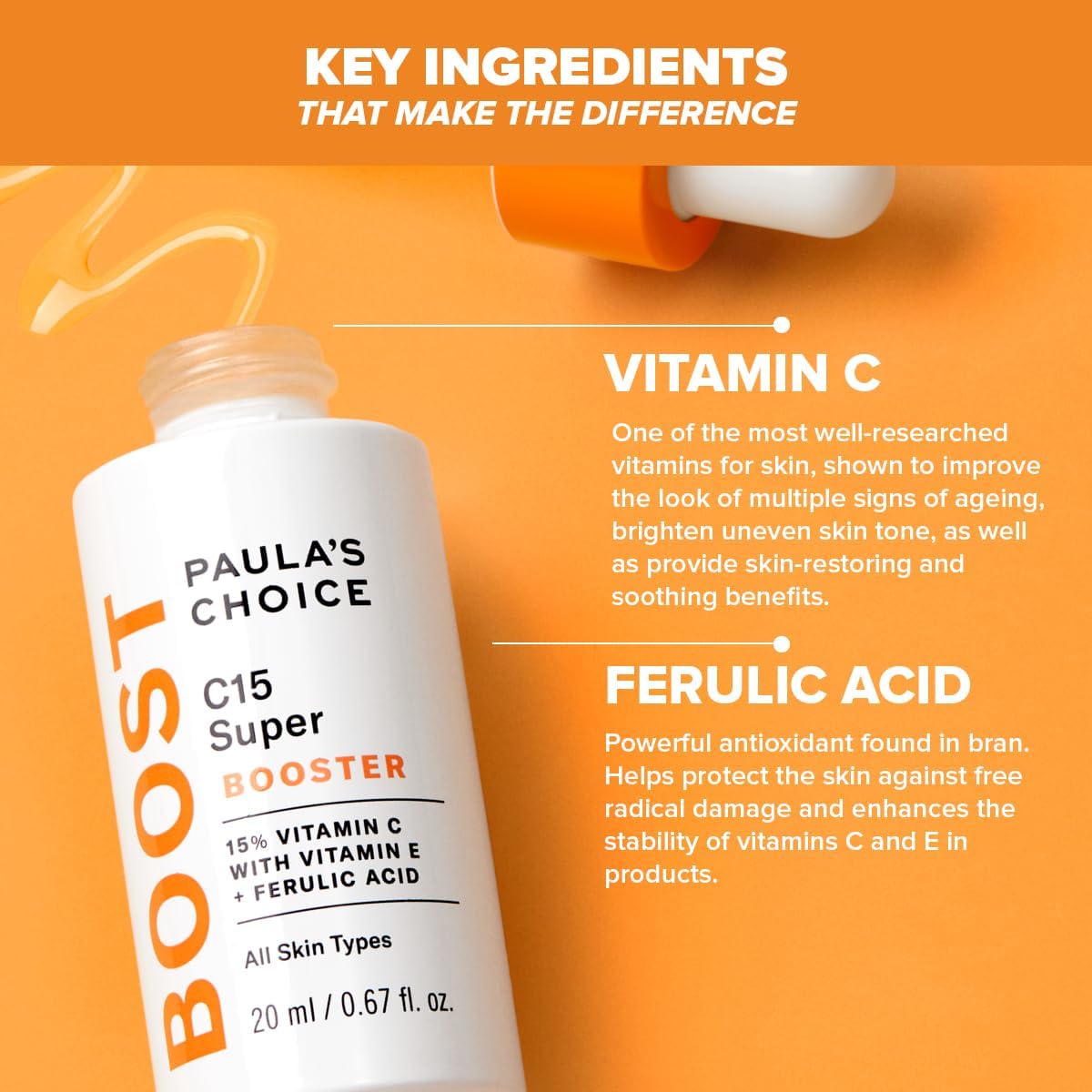 Paula's Choice C15 Super Booster 15% Vitamin C With Vitamin E+ Ferulic Acid Serum 20Ml