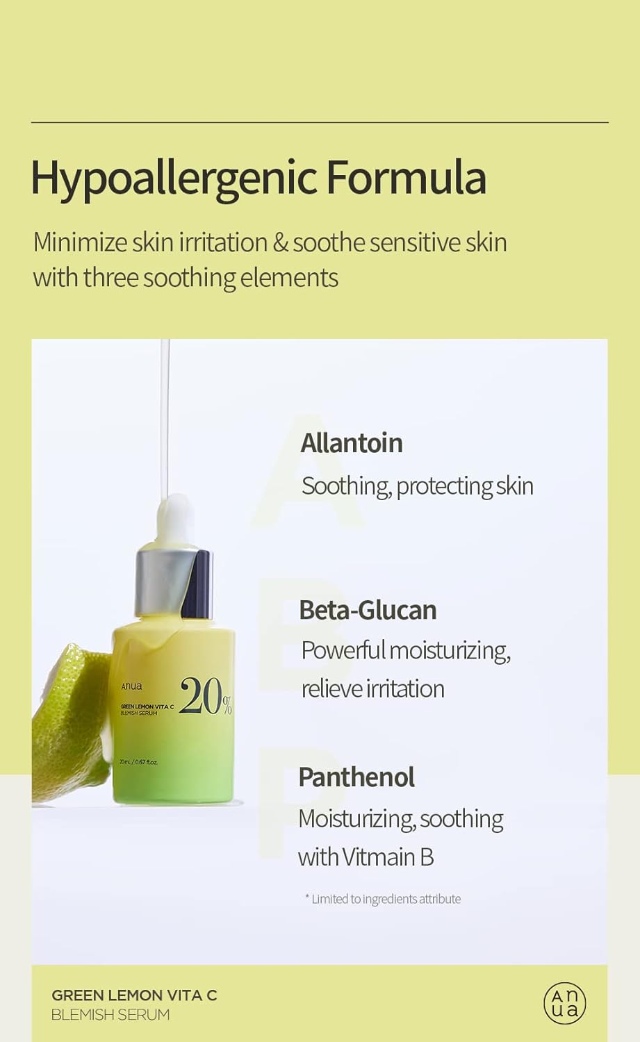 Anua Green Lemon Vita C Blemish Serum 20% 20g