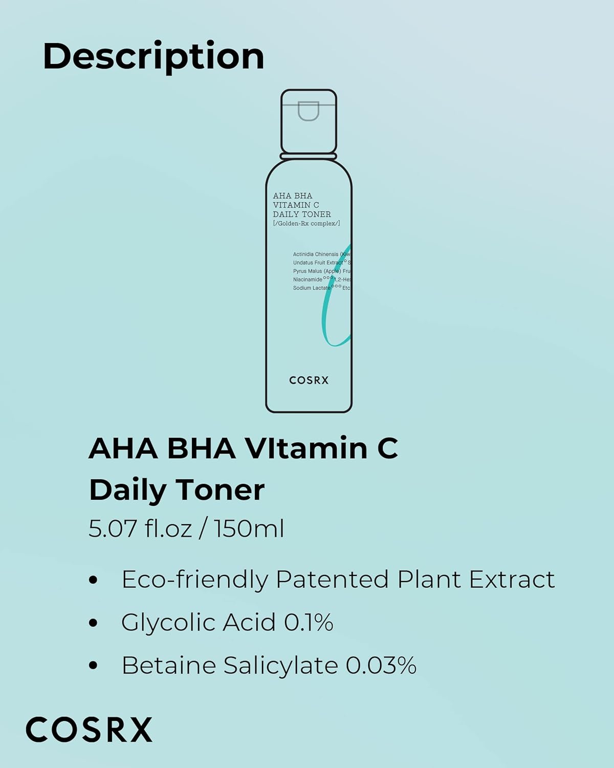 Cosrx Aha Bha Vitamin C Daily Toner 100Ml