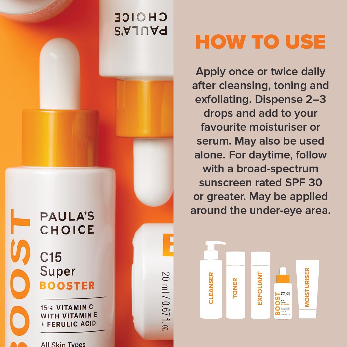 Paula's Choice C15 Super Booster 15% Vitamin C With Vitamin E+ Ferulic Acid Serum 20Ml