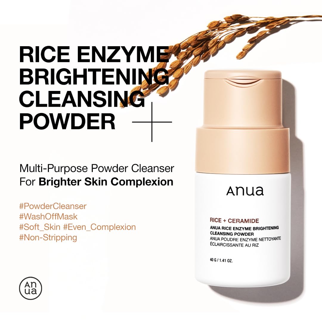 Anua Rice + Ceramide Enzyme Brightening Cleansing Powder 40G