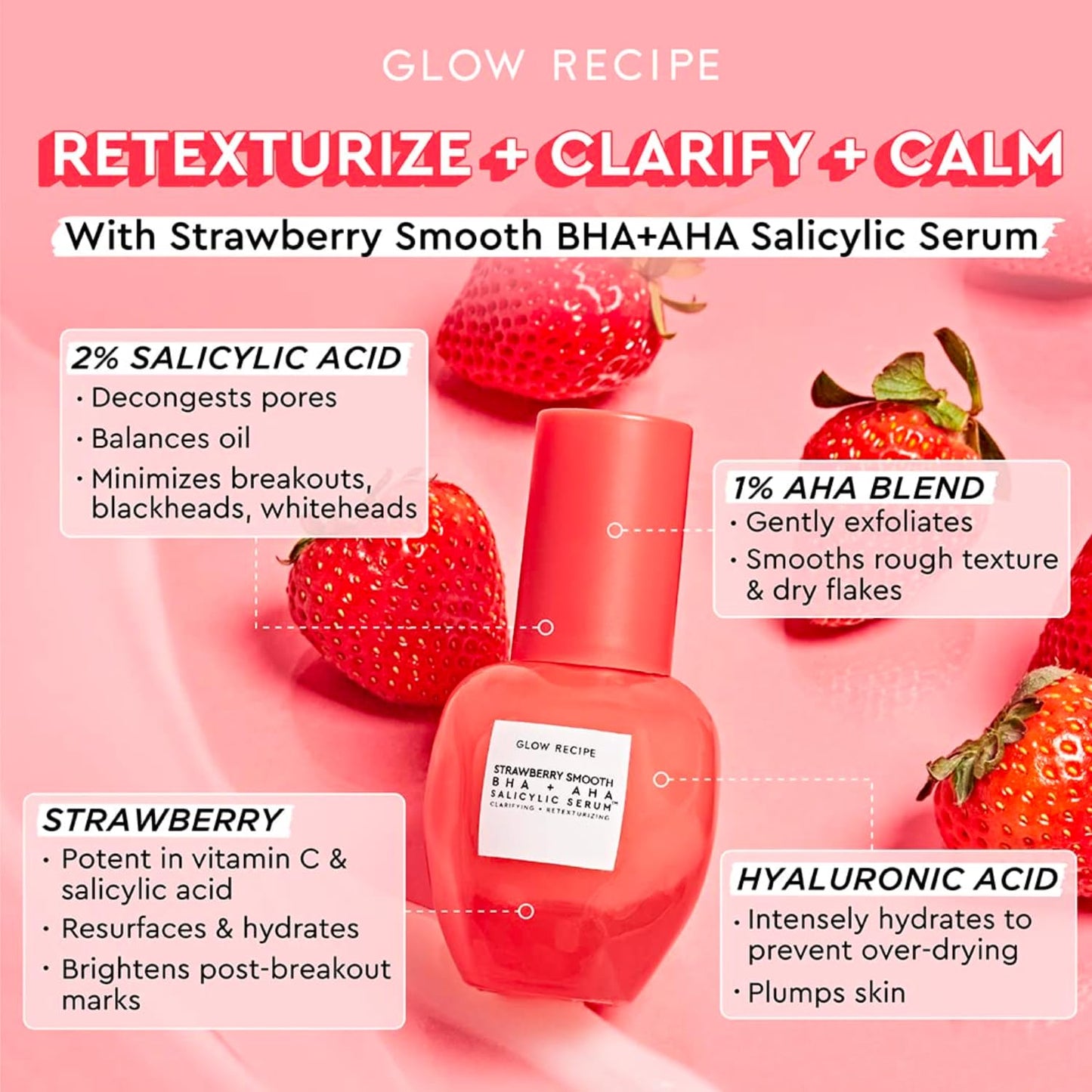 Glow Recipe Strawberry Smooth BHA+AHA Salicylic Serum 30Ml