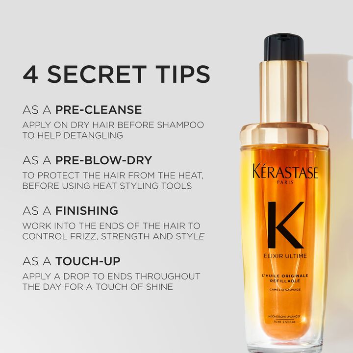 Kerastas Elixir Ultime L'Huile Originale Refillable Hair Oil 75Ml + L'Huile Originale Refill Oil75Ml