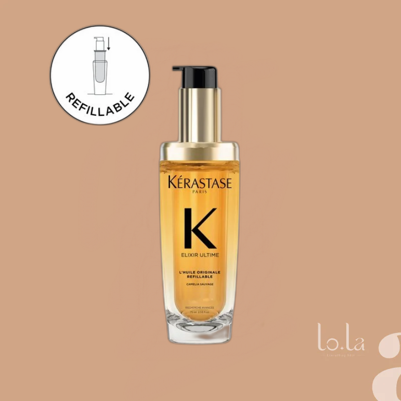 Kerastas Elixir Ultime L'Huile Originale Refillable Hair Oil 75Ml + L'Huile Originale Refill Oil75Ml