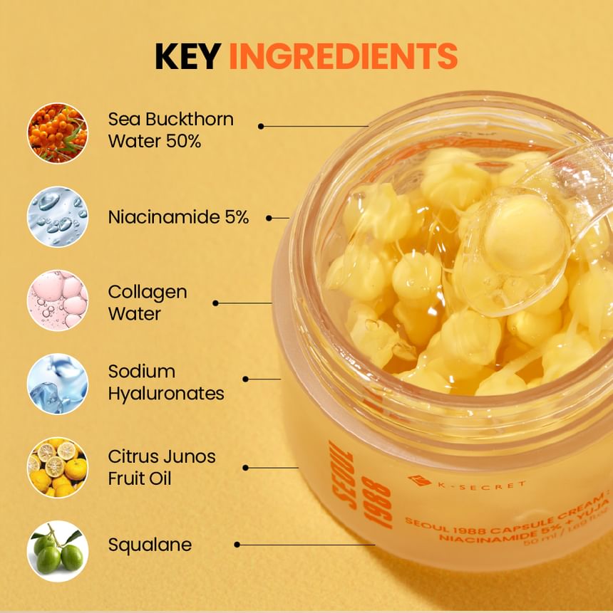 K-Secert Seoul 1988 Capsule Cream Niacinamide 5% + Yuja 50Ml