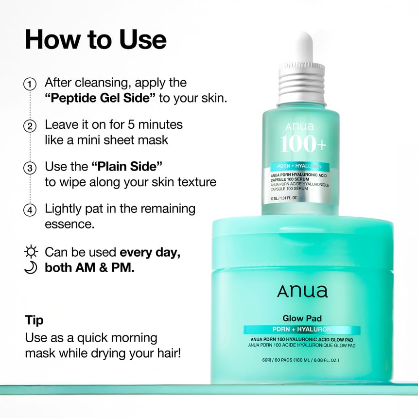 Anua Glow PDRN+Hyaluaron Pad 180Ml/60Pads
